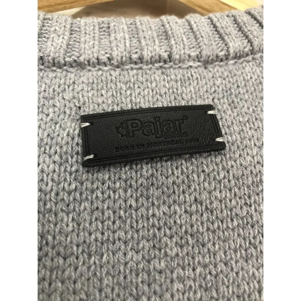 Pajar Sweater Mens Small Fair Isle Gray Pullover Knit Sweatshirt Long Sleeve N59